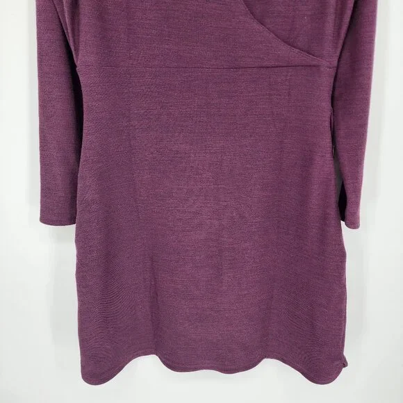 3/$25 70 Toad & Co Intermosso Dress M Long Sleeve Pockets Boat Neck Burgundy Red - Picture 10 of 12